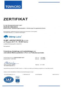 Certyfikat ISO 13485